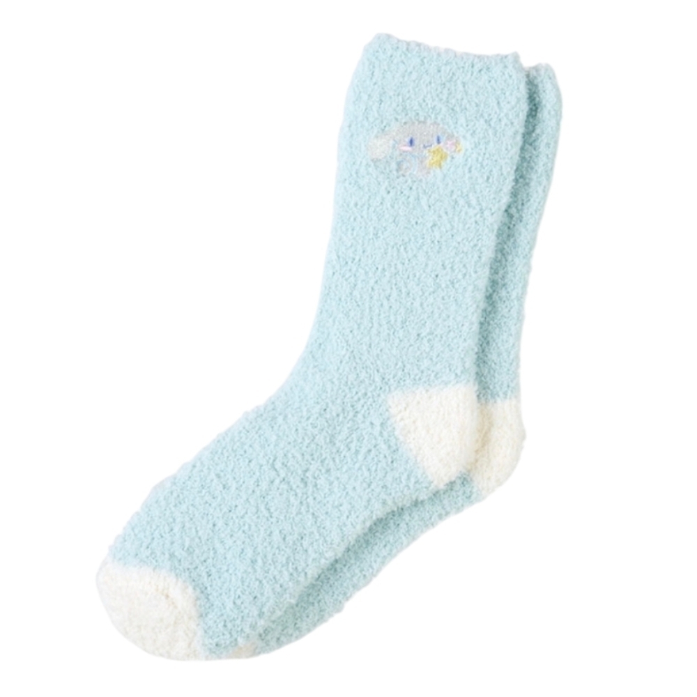 Sanrio Cinnamoroll Holding a Star Fuzzy Cozy Socks Blue and White